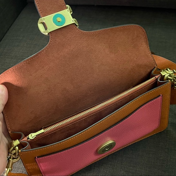 COACH -Tabby Colorblock Mixed Leather Shoulder Bag/handbag/clutch - NWOT - Picture 4 of 12